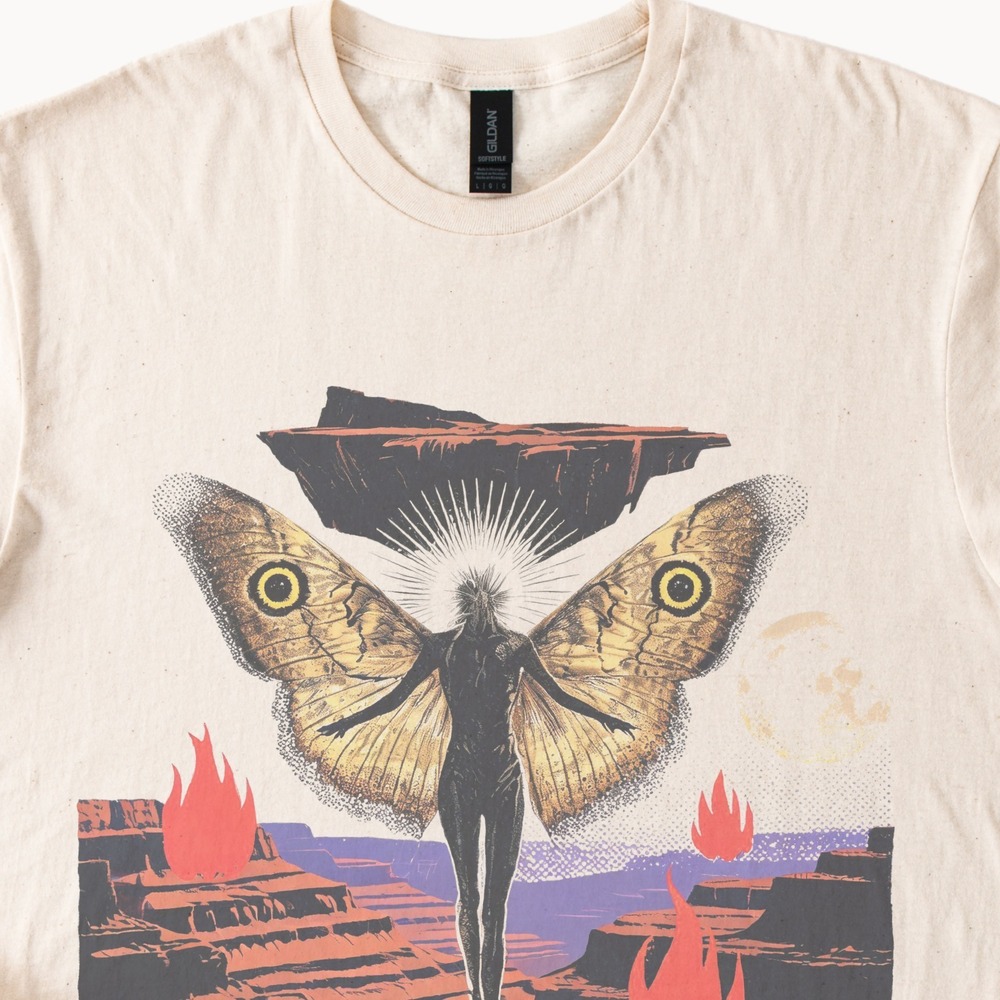 Psychedelic Butterfly Wings Desert Graphic Tee Retro Mystical Art